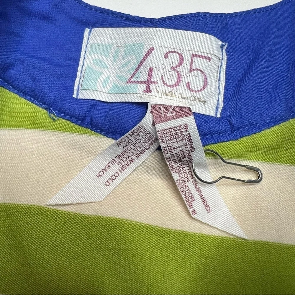 Matilda Jane Girls Size 12 Striped Swing Tank Top Green Blue NWOT